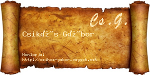 Csikós Gábor névjegykártya